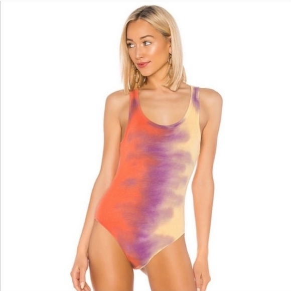 Agolde Premium Tie-Dye Ribbed Sleeveless Bodysuit Size M - Picture 1 of 7